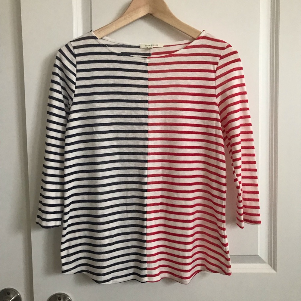Anthropologie Pure Good Blue/Red Shirt